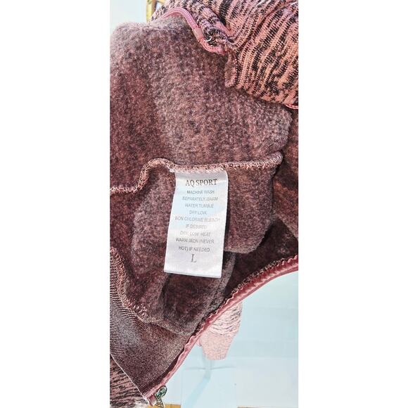 AQ Sport Pink Marled Knit Sweater Track Suit Set - Size Large - Picture 3 of 4